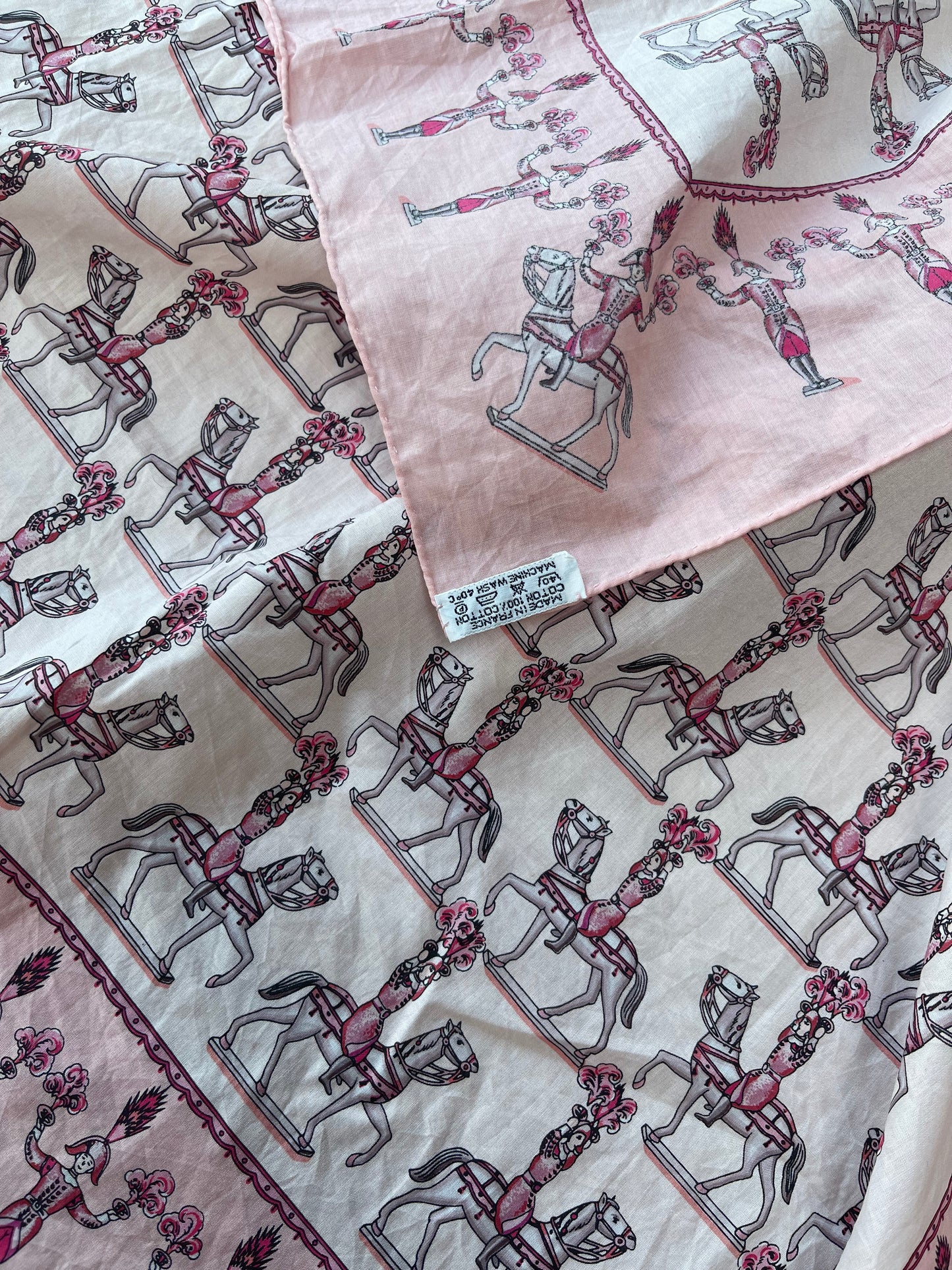 Hermes Les Artificiers cotton scarf 55