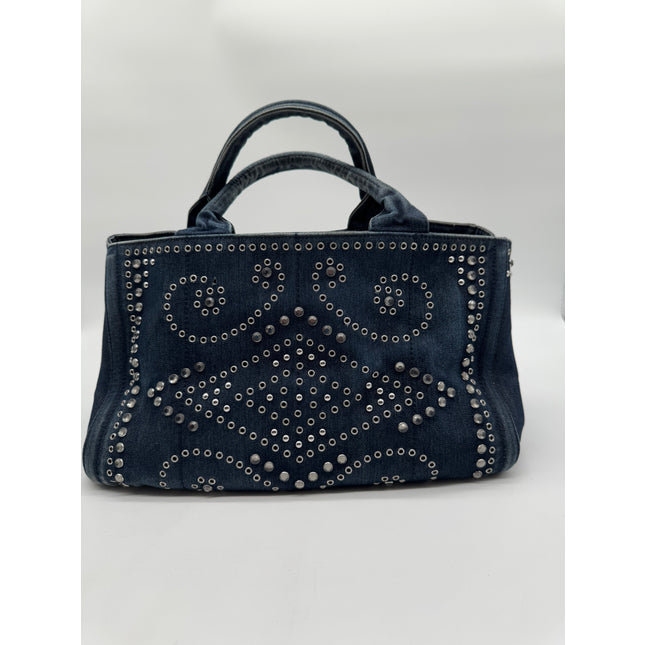 Prada denim studded Canada handbag