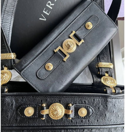 Versace medusa head shoulder bag with wallet