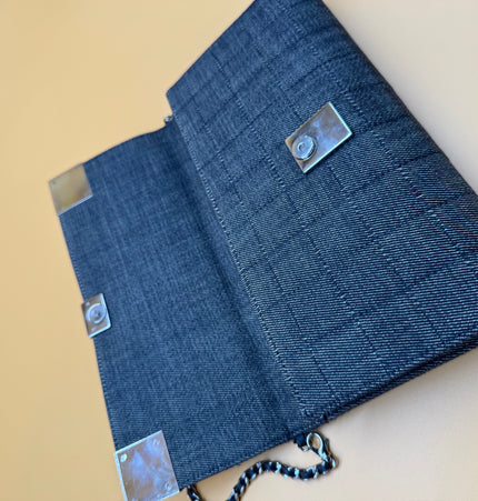 Chanel east west chocolate bar shoulder bag