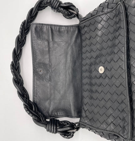 Bottega veneta woven handle leather shoulder bag