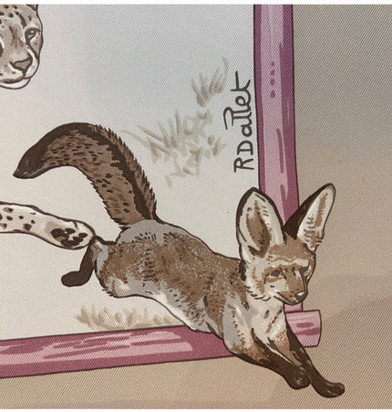 Hermes tendresse feline silk scarf