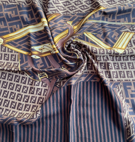 Fendi monogram silk scarf