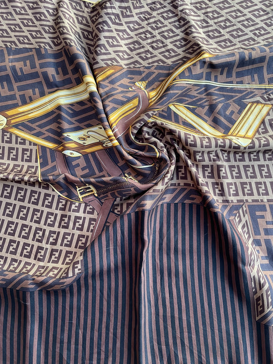 Fendi monogram silk scarf