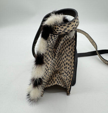 Fendi water snake skin and fur bag