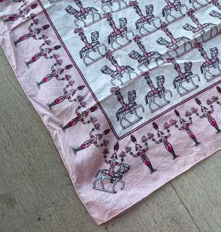 Hermes Les Artificiers cotton scarf 55