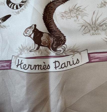 Hermes tendresse feline silk scarf