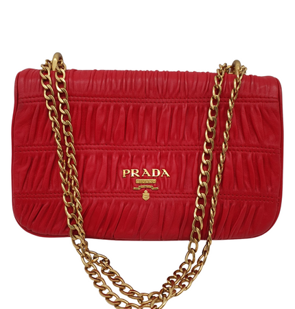 PRADA-Schultertasche aus Leder mit Diagramm