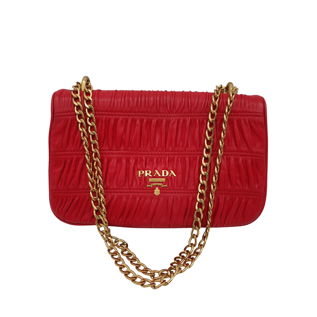 PRADA diagram leathe shoulder bag