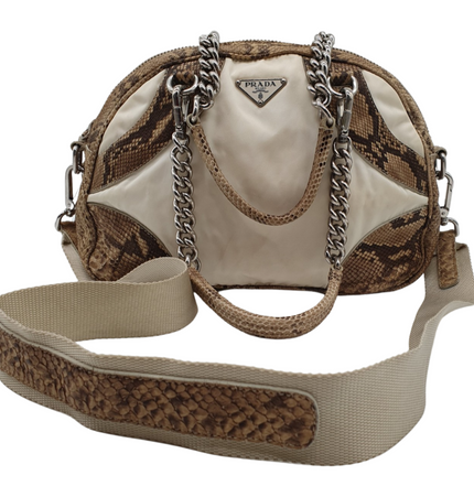 Prada python and cloth crossbodybag