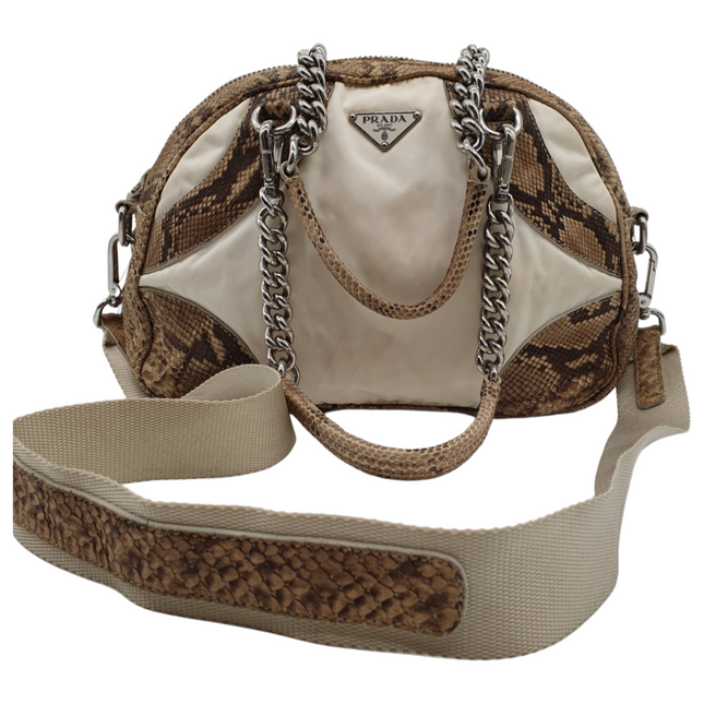 Prada python and cloth crossbodybag