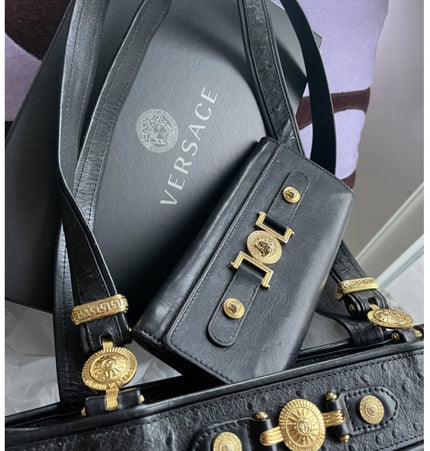 Versace medusa head shoulder bag with wallet