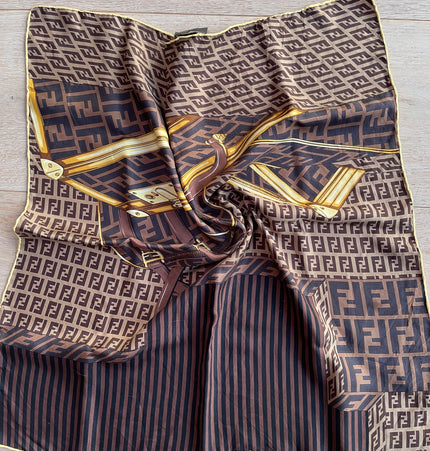 Fendi monogram silk scarf