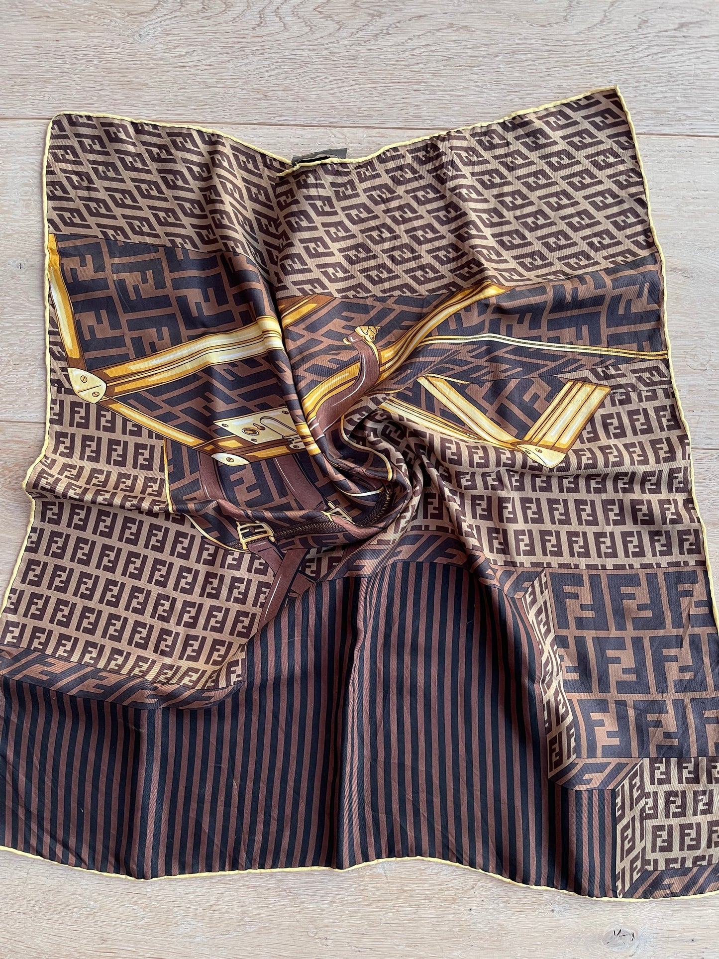 Fendi monogram silk scarf