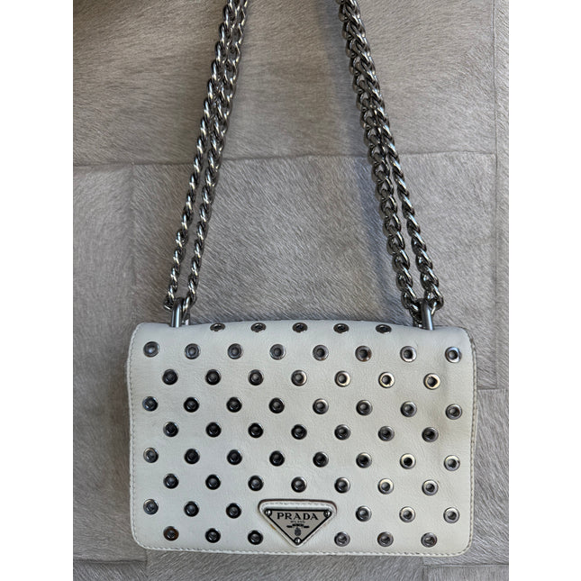 Prada chain rivet crossbody bag
