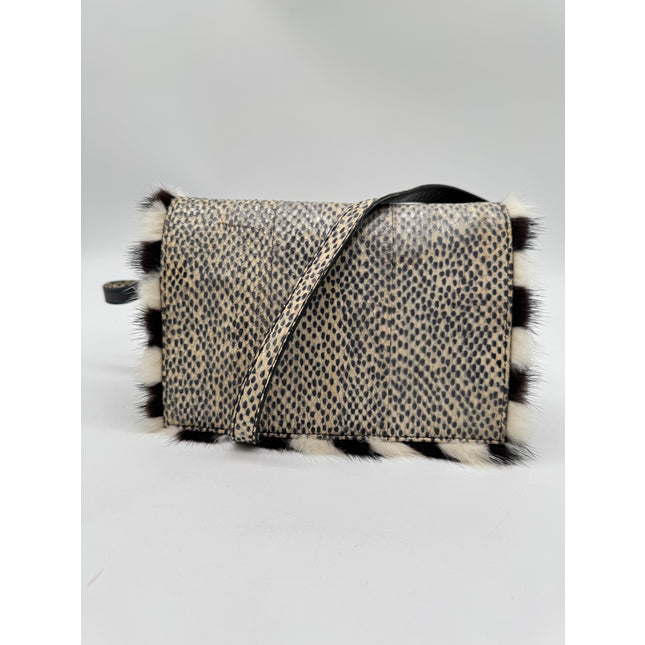 Fendi water snake skin and fur bag