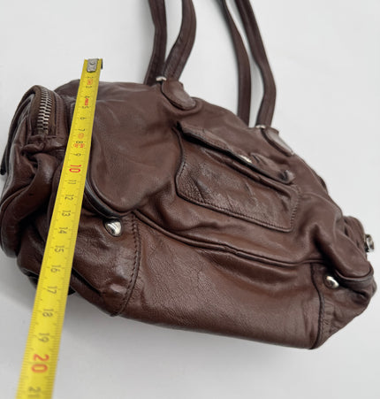 Prada wrinkled leather shoulder bag