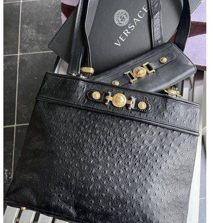 Versace medusa head shoulder bag with wallet