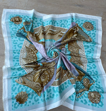 Hermes Casques Et Plumets silk scarf