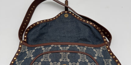 Celine denim Ava shoulder studded bag