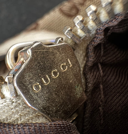 Gucci GG Canvas Shoulder Bag with Heart Charm