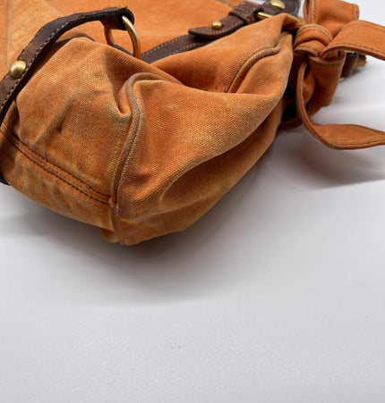 miu miu bow handbag in denim and leather trim