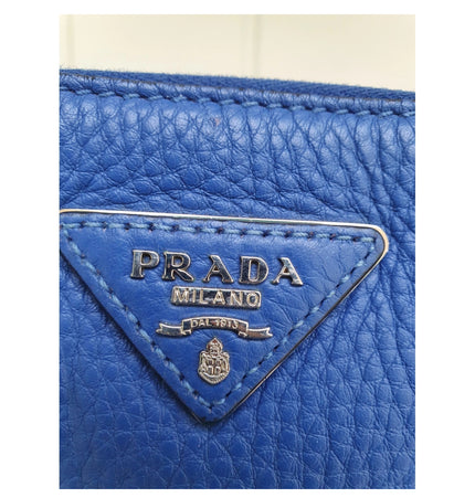 Prada blue leather crossbody bag