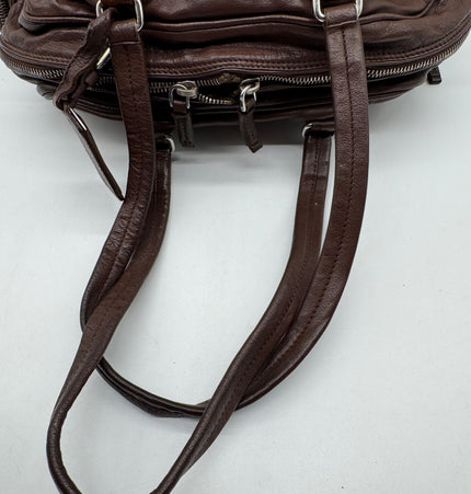 Prada wrinkled leather shoulder bag