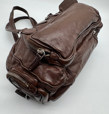 Prada wrinkled leather shoulder bag