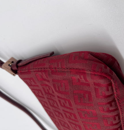 Sac bandoulière Fendi rouge mini en tissu