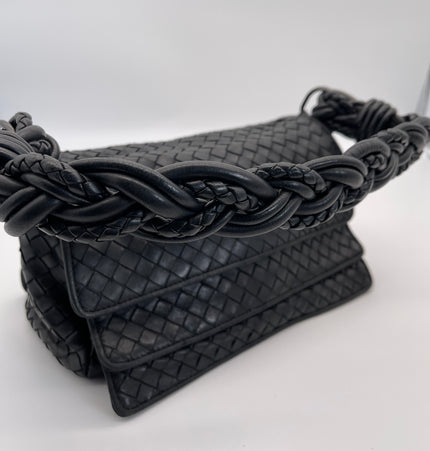 Bottega veneta woven handle leather shoulder bag