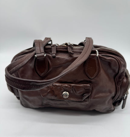 Prada wrinkled leather shoulder bag