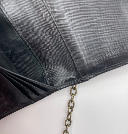PRADA  cash and card wallet with added chain strap