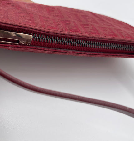Sac bandoulière Fendi rouge mini en tissu