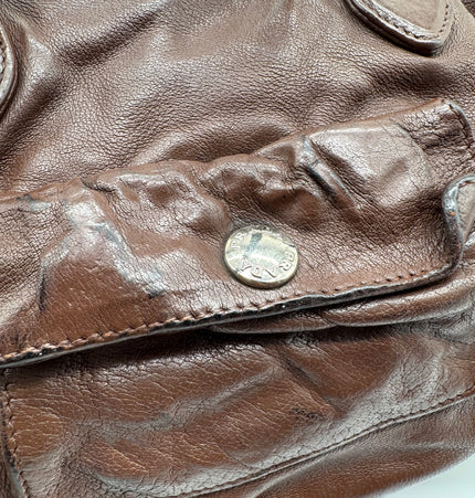 Prada wrinkled leather shoulder bag