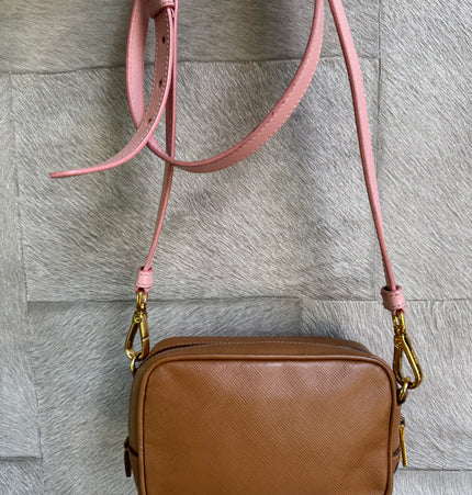 Prada saffiano mini crossbody bag