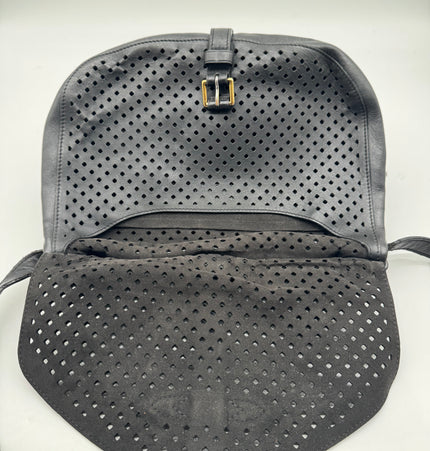 Louis Vuitton limited edition Saumur crossbody perforated black bag