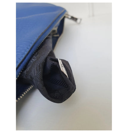 Prada blue leather crossbody bag