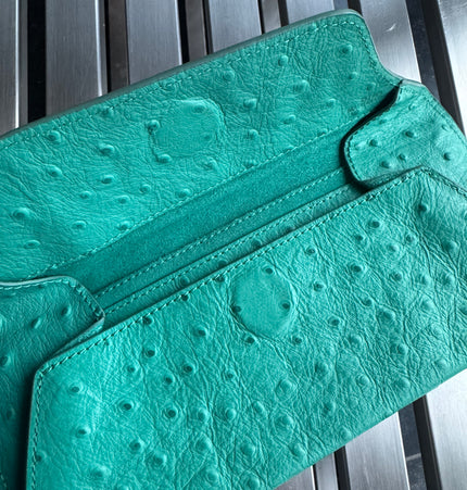 Loewe ostrich leather evening clutch bag