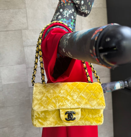 Chanel  classique/timeless velvet crossbody bag