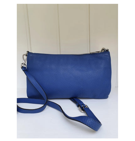 Prada blue leather crossbody bag