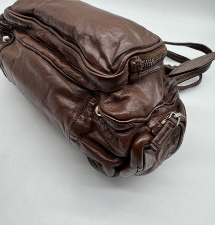 Prada wrinkled leather shoulder bag