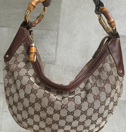 Gucci hobo bamboo ring shoulder bag