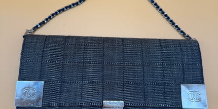 Chanel east west chocolate bar shoulder bag