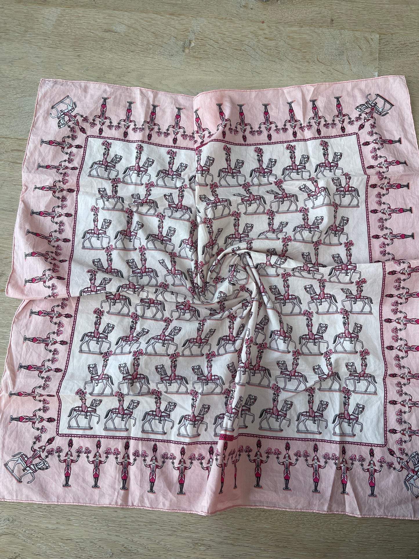 Hermes Les Artificiers cotton scarf 55