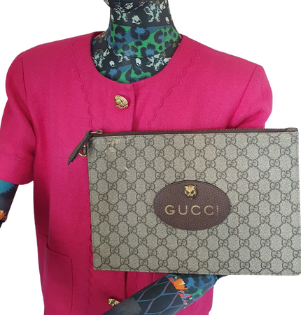 Gucci neo gg monogram animalier clutch bag