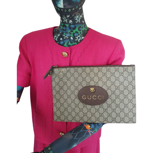 Gucci neo gg monogram animalier clutch bag