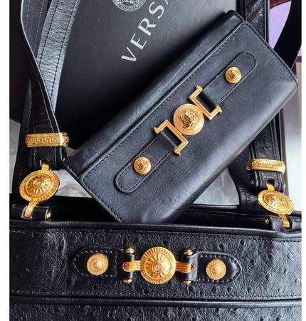 Versace medusa head shoulder bag with wallet