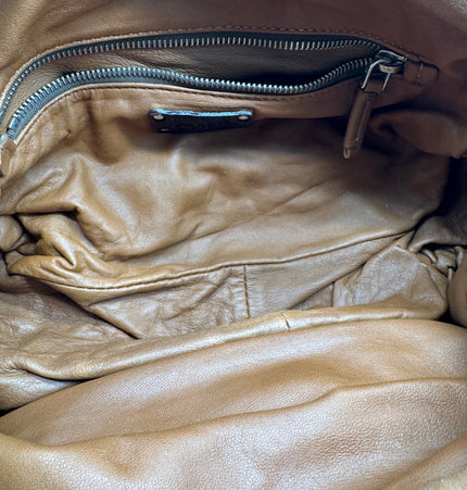 Prada wrinkled leather shoulder bag