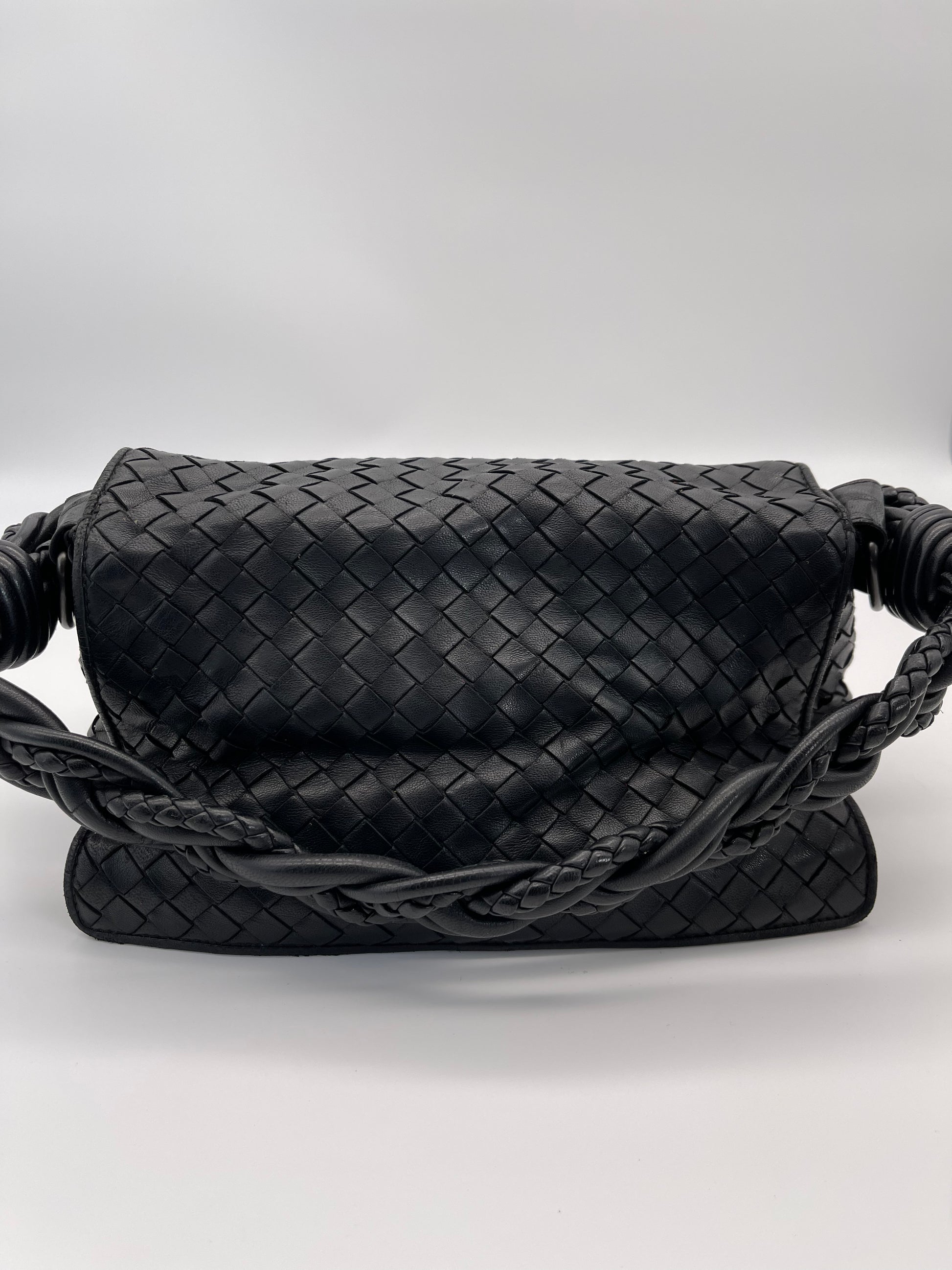 Black Woven Messenger Bag